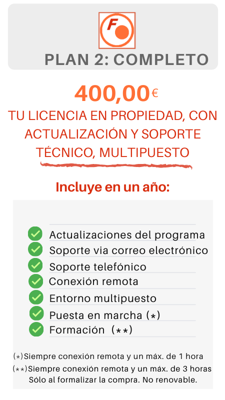 PLAN 2:COMPLETO de SIMFactu, el programa de facturación a clientes en Andalucia