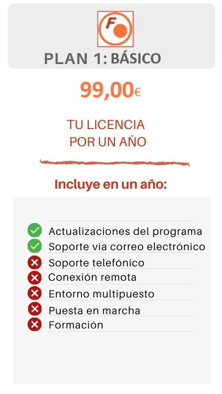 PLAN1: ALQUILER del programa de facturas a clientes en Andalucia